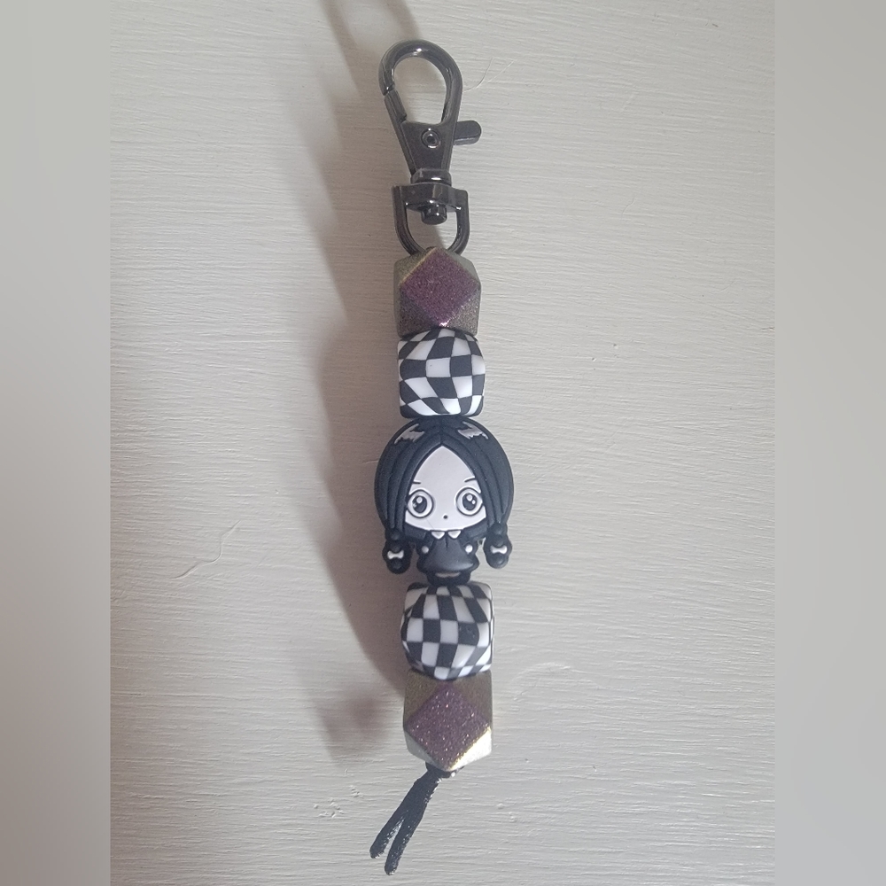 Wednesday Addams keychain